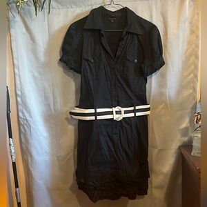 Black dress with belt